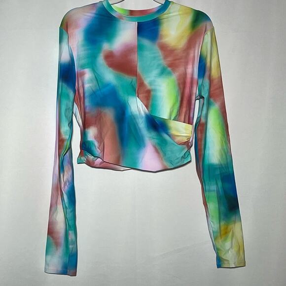 Citrus Reversible Crop Rashguard Swimsuit Top and Bottom Multi Womens Size Large - Picture 3 of 16